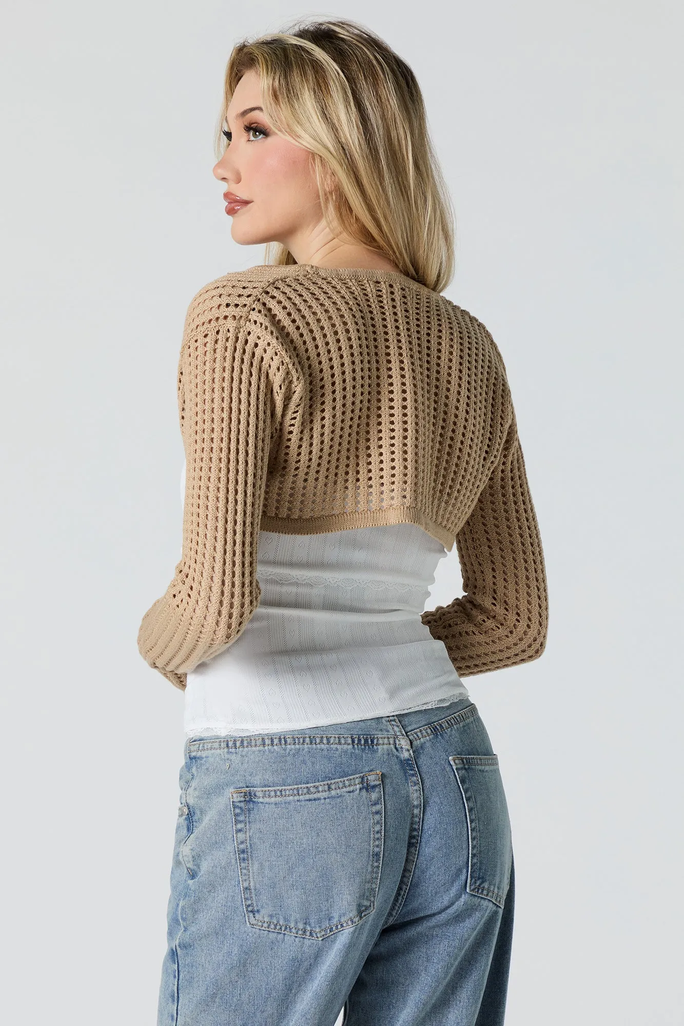 Cache-épaule écourté en tricot ouvert sold by Urban Planet product image thumbnail 2