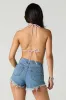 Metal Rhinestone Cowl Neck Crop Top sold by Urban Planet