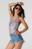 Metal Rhinestone Cowl Neck Crop Top sold by Urban Planet