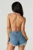 Metal Rhinestone Cowl Neck Crop Top sold by Urban Planet