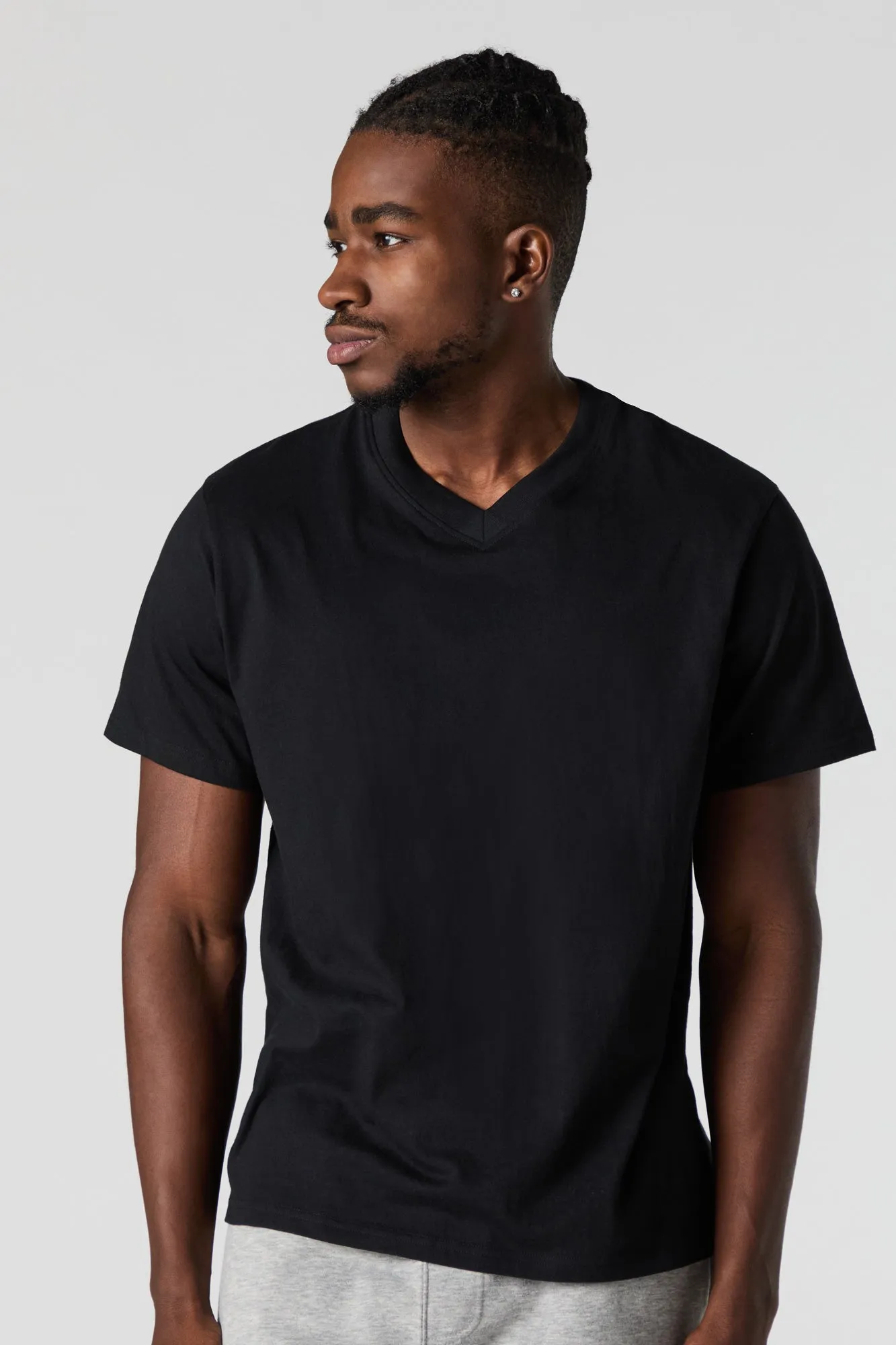 Solid V-Neck T-Shirt sold by Urban Planet product image thumbnail 4