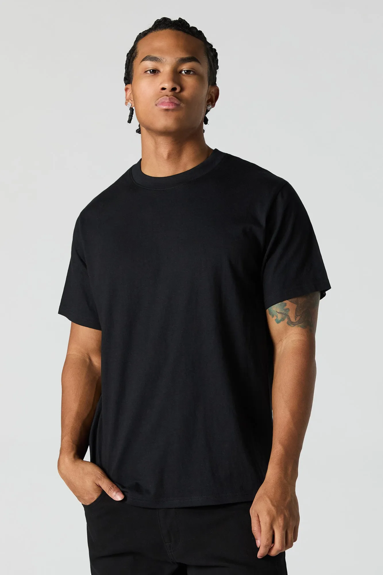 Solid Crewneck T-Shirt sold by Urban Planet product image thumbnail 4