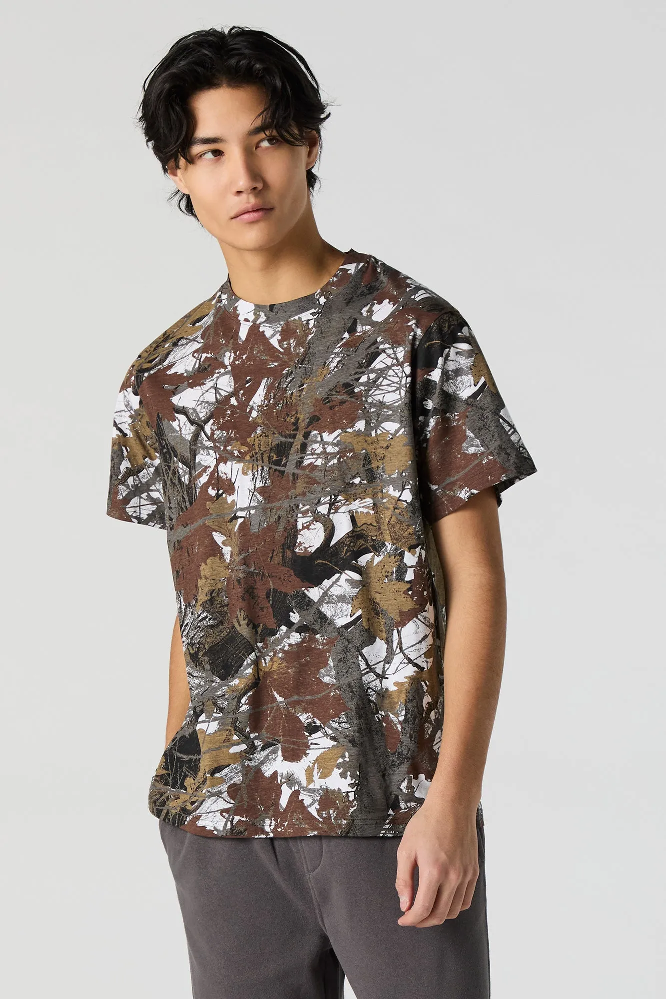 Camo Print T-Shirt sold by Urban Planet