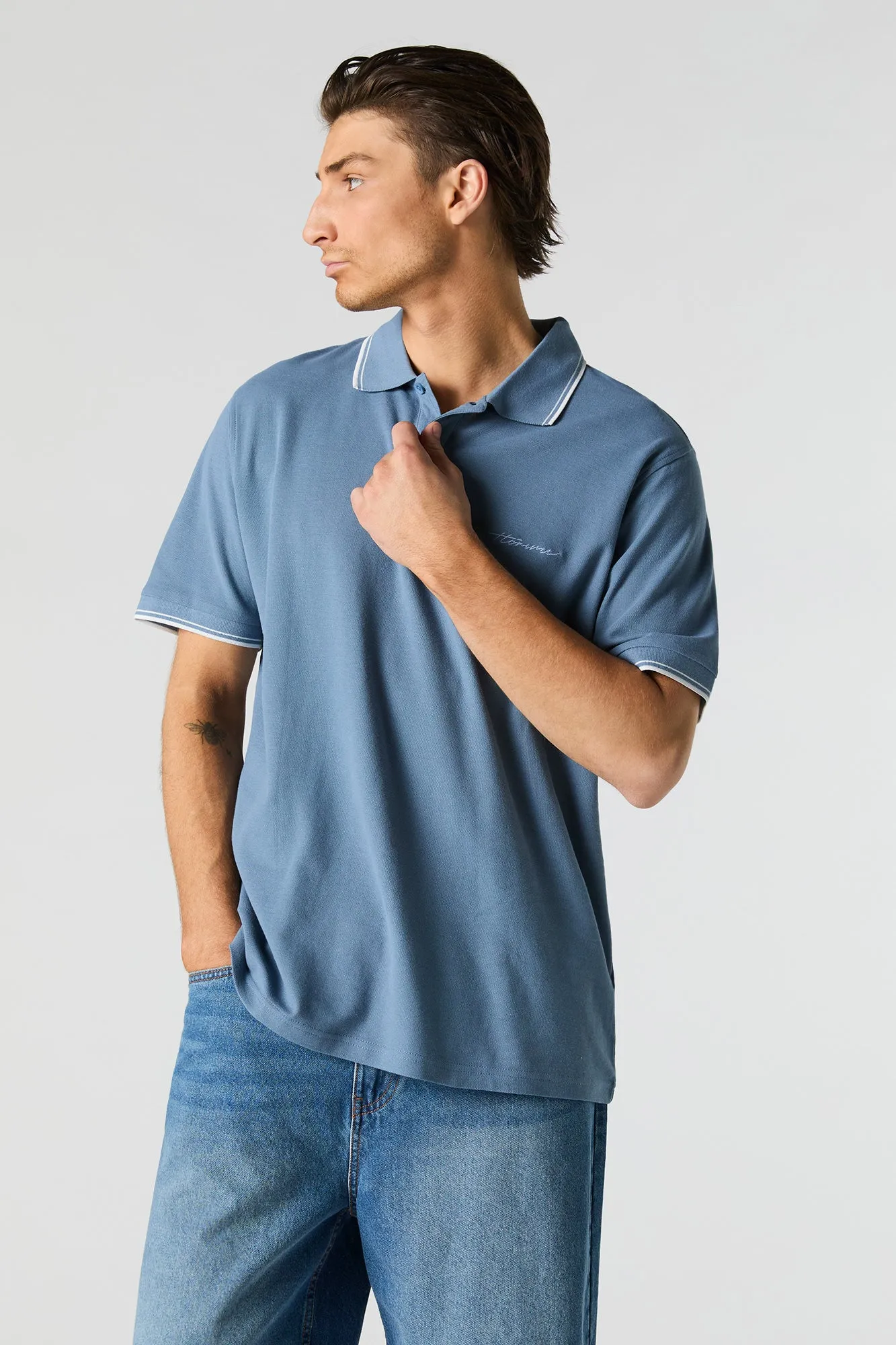 Embroidered Polo T-Shirt sold by Urban Planet
