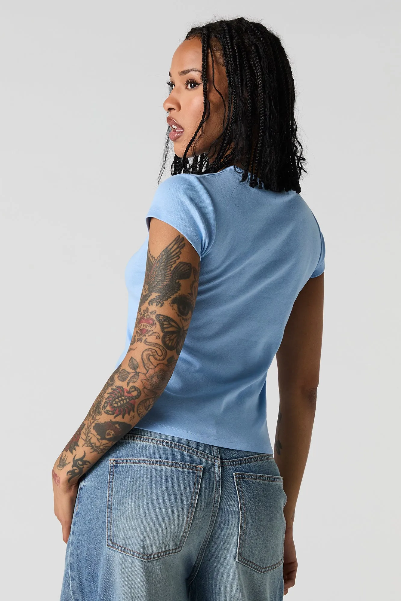 Ribbed Crewneck T-Shirt sold by Urban Planet product image thumbnail 2