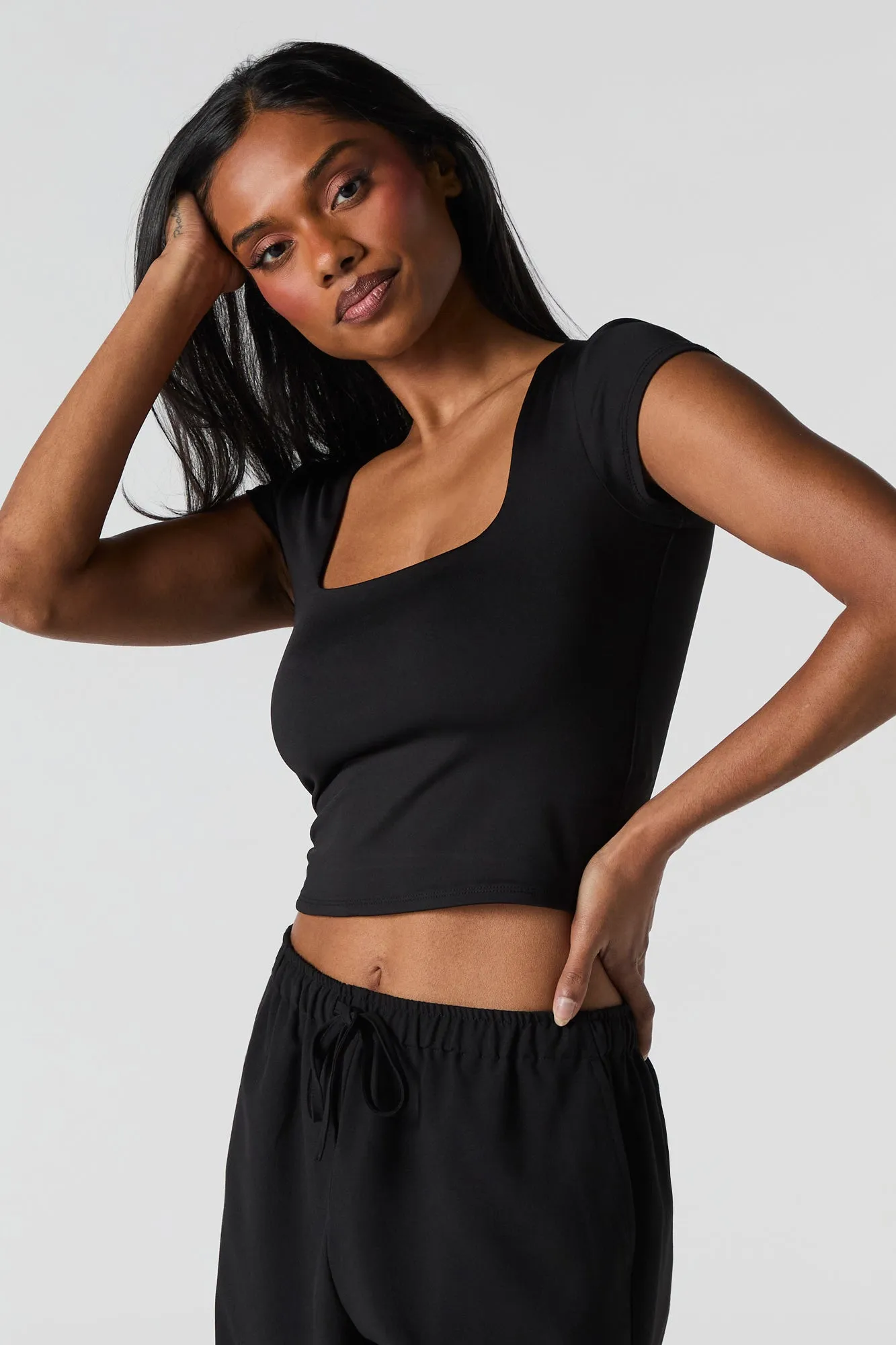 Contour Square Neck Cap Sleeve Top sold by Urban Planet product image thumbnail 4