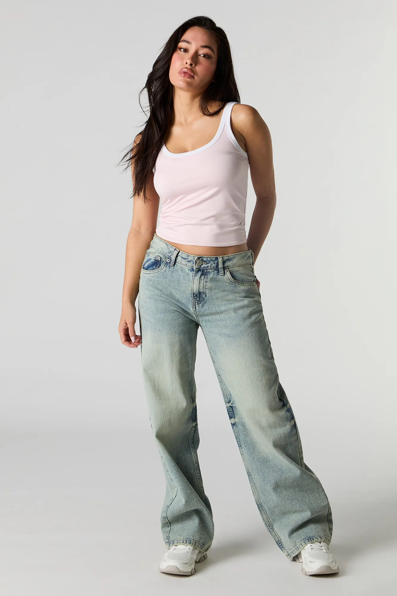 Contour Scoop Neck Contrast Trim Tank sold by Urban Planet product image thumbnail 3