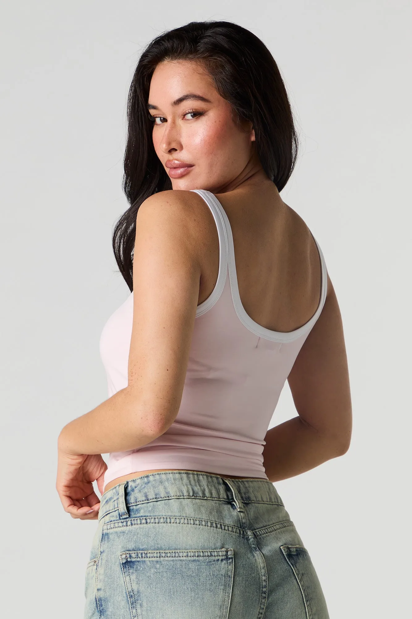 Débardeur profilé avec encolure dégagée et liséré contrastant sold by Urban Planet product image thumbnail 2