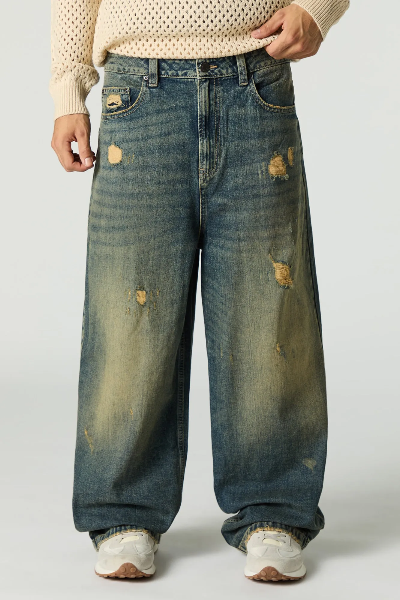 Vintage Wash Distressed Super Baggy Jean sold by Urban Planet