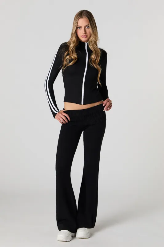Knit Foldover Waist Flare Pant sold by Urban Planet