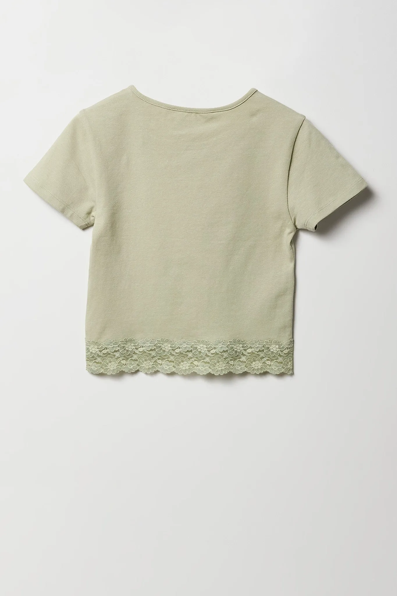 Girls Lace Trim T-Shirt sold by Urban Planet product image thumbnail 2