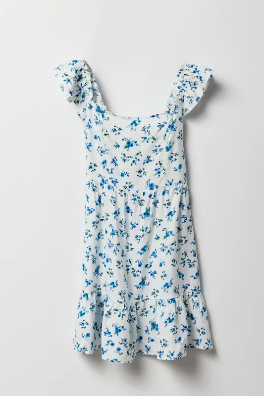 Robe fleurie avec manches volantées pour fille sold by Urban Planet