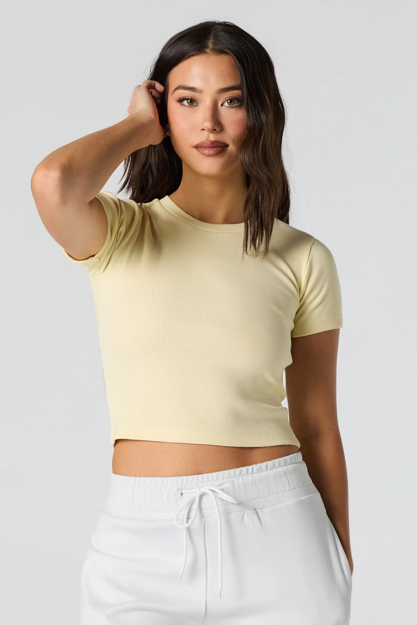 T-shirt côtelé court sold by Urban Planet