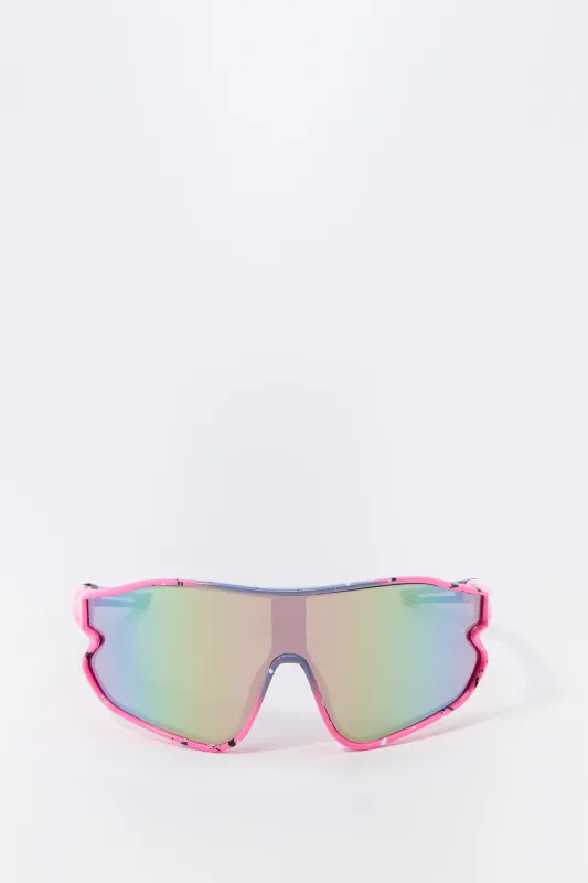 Paint Splatter Sport Shield Sunglasses sold by Urban Planet