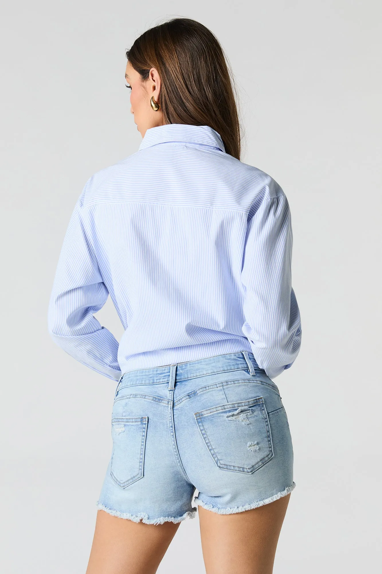 Medium Wash Mid Rise Push Up Distressed Short sold by Urban Planet product image thumbnail 2