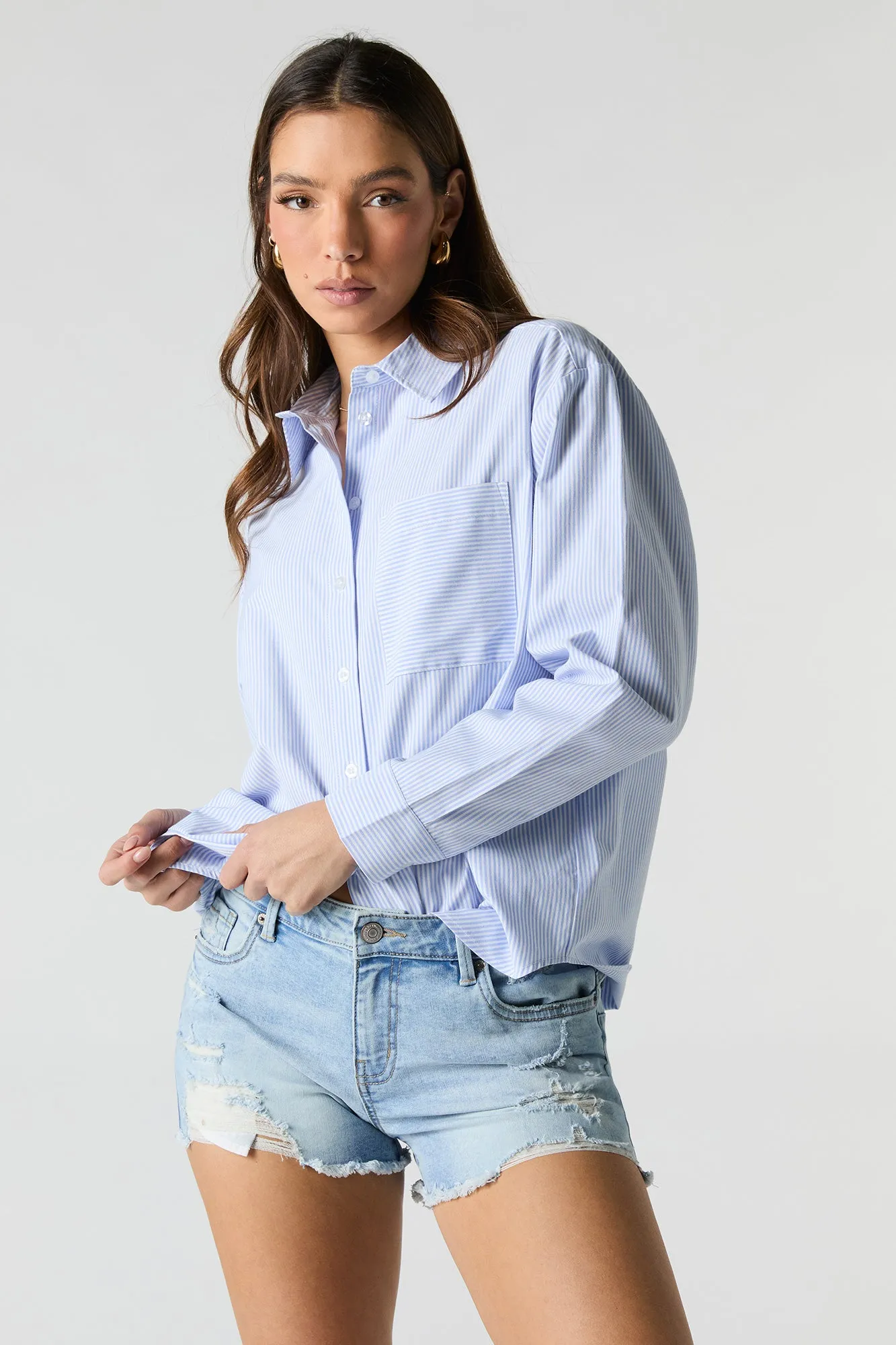 Medium Wash Mid Rise Push Up Distressed Short sold by Urban Planet