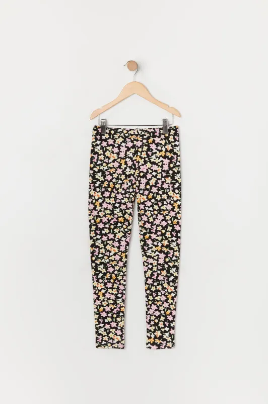 Legging en molleton doux fleuri pour fille sold by Urban Planet