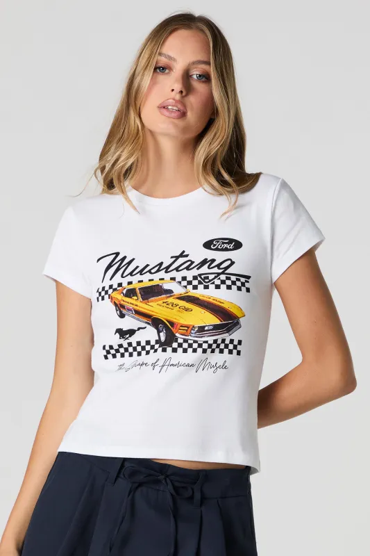 Ford Yellow Mustang Graphic Ribbed T-Shirt sold by Urban Planet