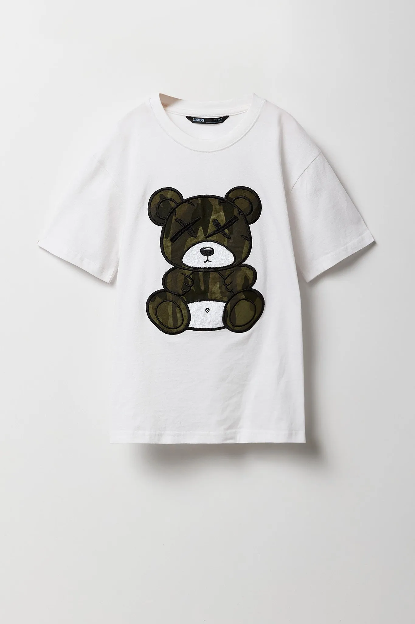 Boys Camo Bear Embroidered T-Shirt sold by Urban Planet