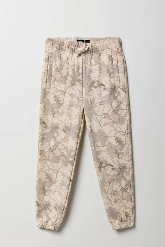 Boys Camo Print Fleece Jogger sold by Urban Planet