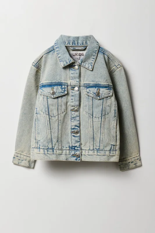 Blouson en denim surdimensionné pour filles sold by Urban Planet