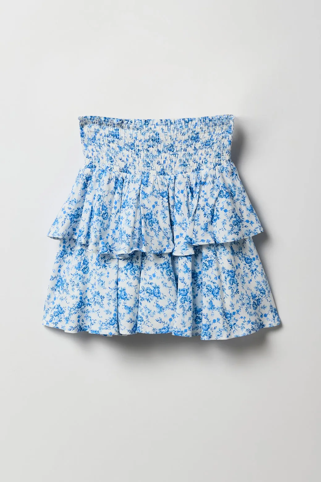 Ensemble avec haut fleuri à liséré smocké et jupe-short pour fille sold by Urban Planet product image thumbnail 5