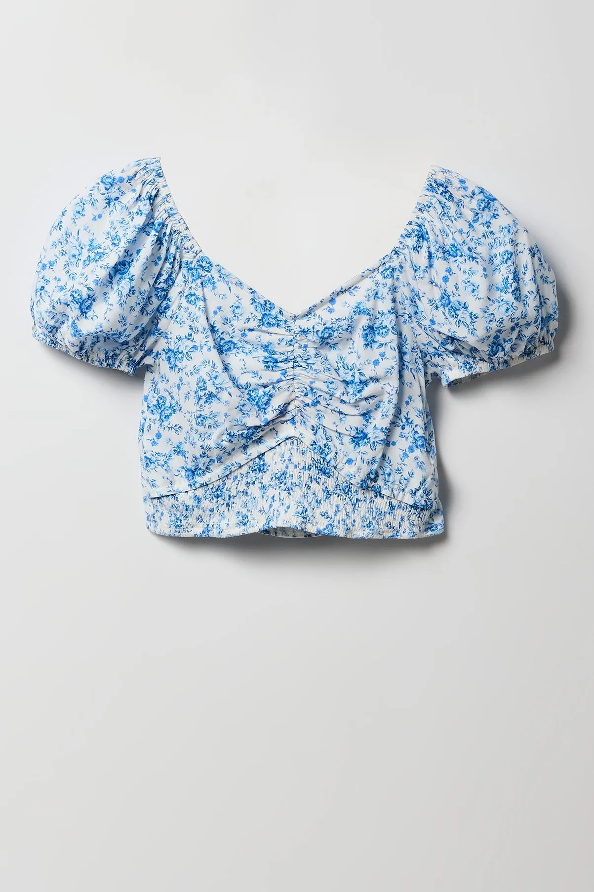 Ensemble avec haut fleuri à liséré smocké et jupe-short pour fille sold by Urban Planet product image thumbnail 2