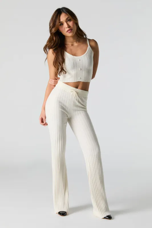 Pantalon en tricot côtelé large avec taille coulissante sold by Urban Planet