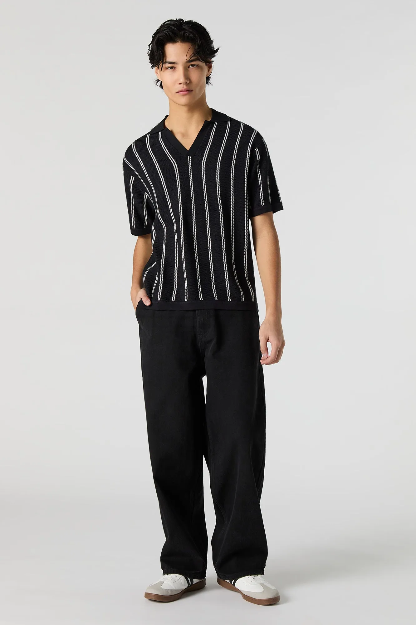 Striped Knit Polo Top sold by Urban Planet product image thumbnail 3