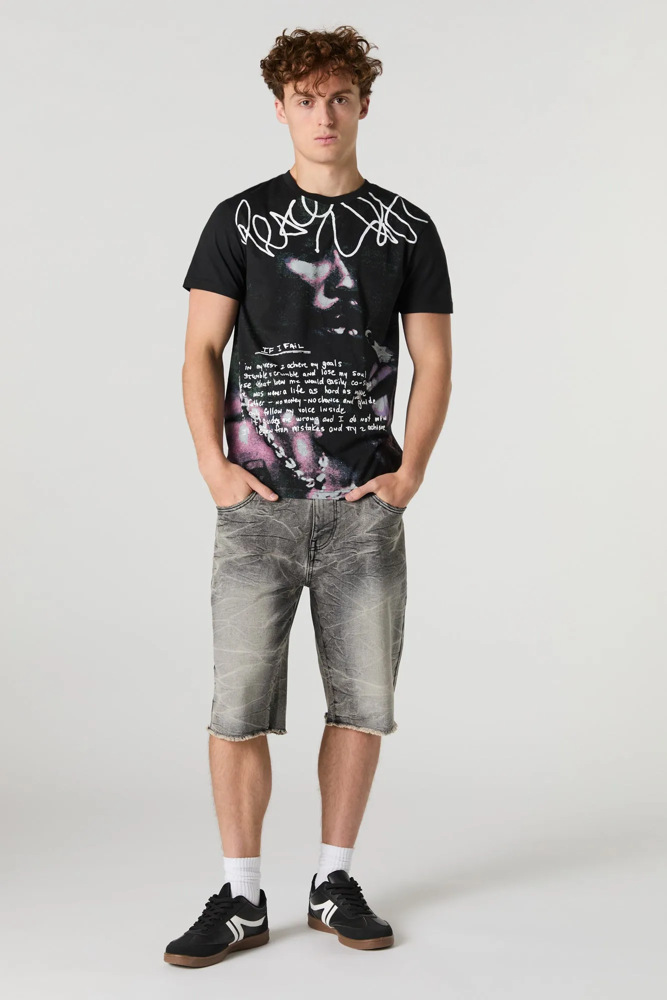 Slim Longline Denim Short sold by Urban Planet product image thumbnail 2