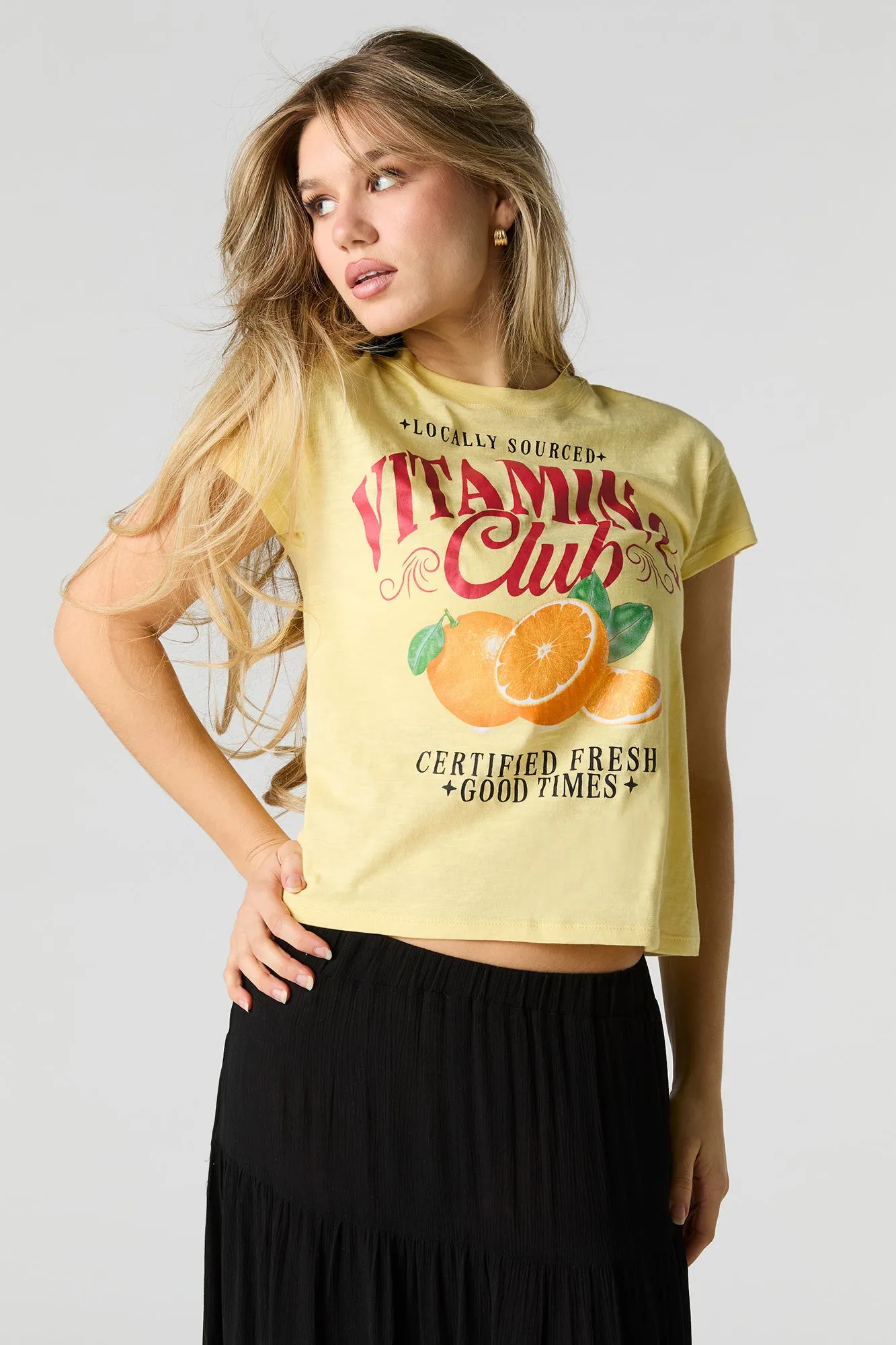 T-shirt carré à imprimé Vitamin Club sold by Urban Planet