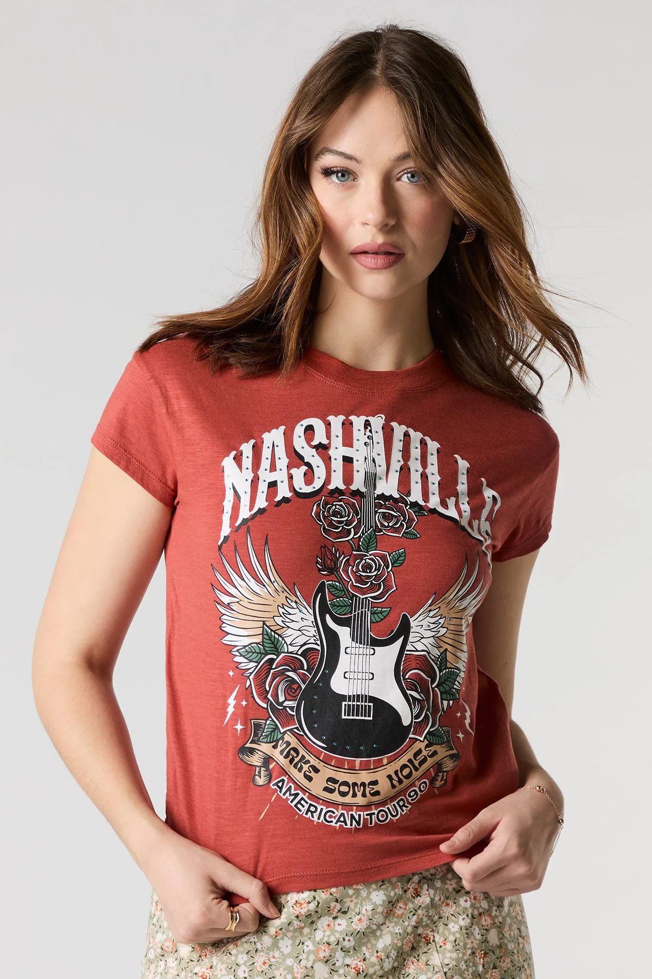 Nashville Rhinestone Graphic T-Shirt sold by Urban Planet