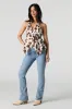 Jean à jambe évasée extensible à taille haute avec pierres du Rhin sold by Urban Planet