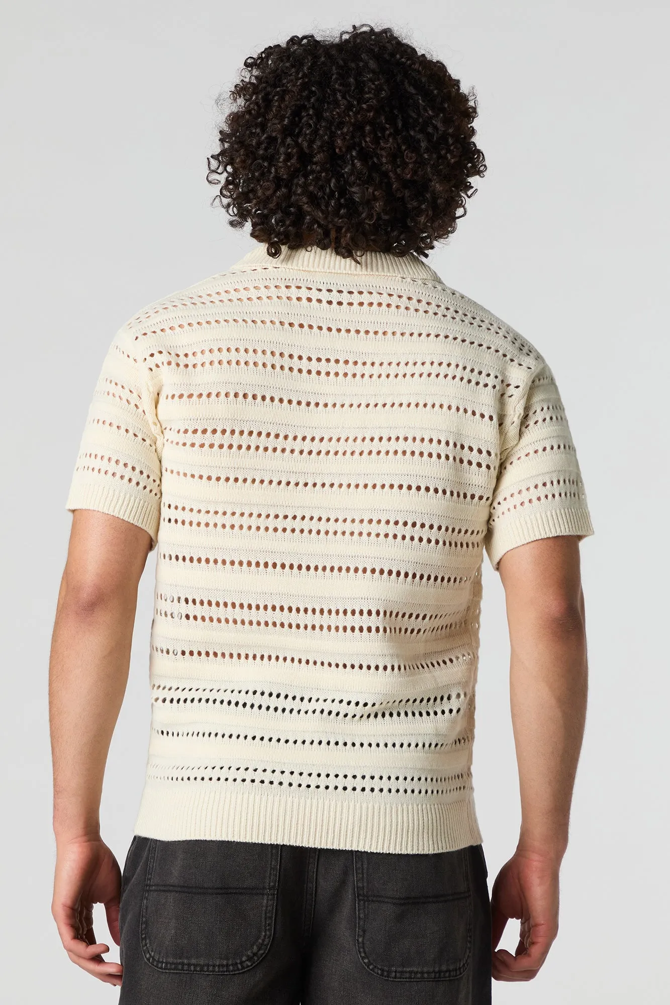 Polo en tricot ajouré à manches courtes sold by Urban Planet product image thumbnail 2