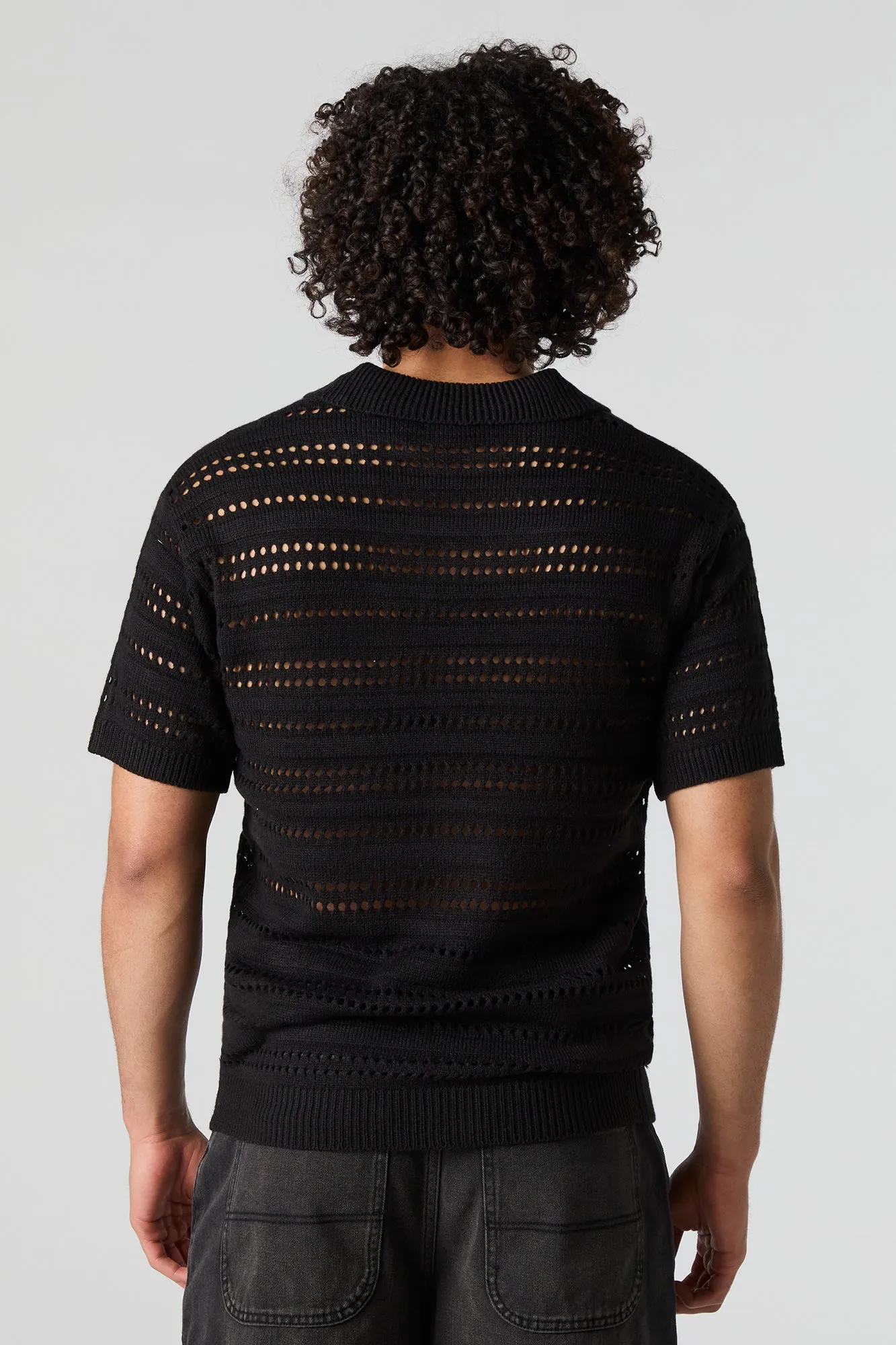 Polo en tricot ajouré à manches courtes sold by Urban Planet product image thumbnail 5