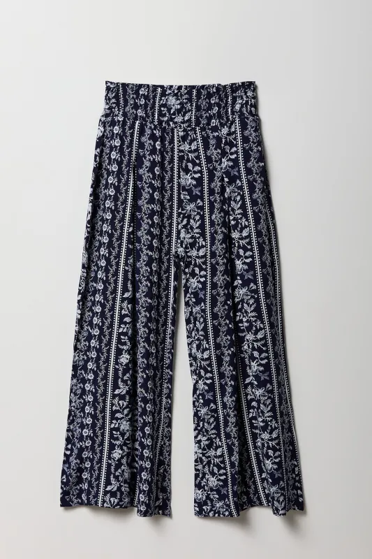 Girls Smocked Waist Palazzo Pant sold by Urban Planet