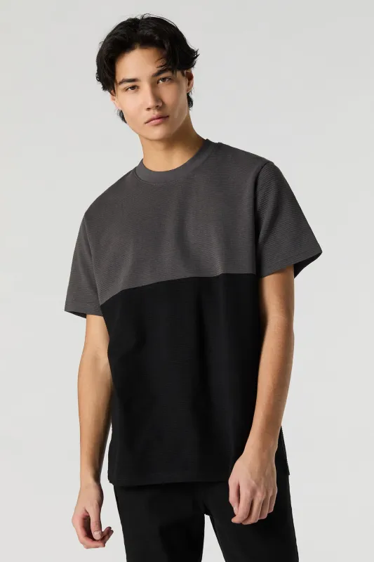 Ribbed Colourblock T-Shirt sold by Urban Planet