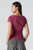 Ribbed Scoop Neck Short Sleeve Top sold by Urban Planet
