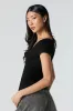 Ribbed Scoop Neck Short Sleeve Top sold by Urban Planet