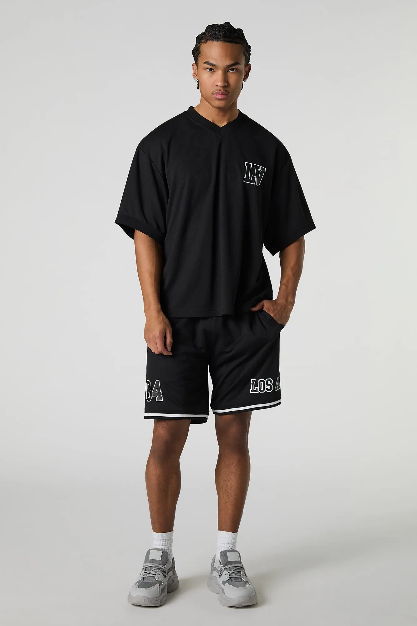 LA Graphic Mesh Active Short sold by Urban Planet product image thumbnail 2