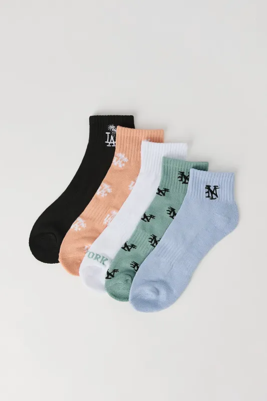 Chaussettes un quart à imprimé City (paquet de 5) sold by Urban Planet