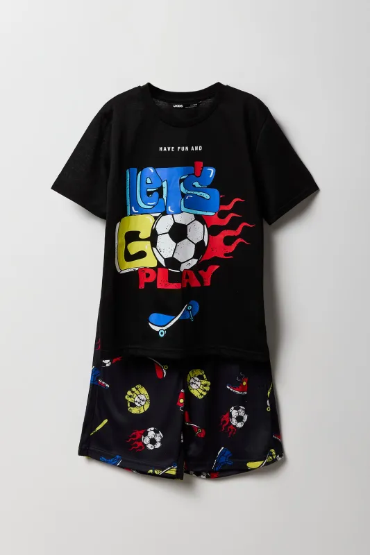 Ensemble-pyjama deux pièces t-shirt et short imprimés pour garçons sold by Urban Planet