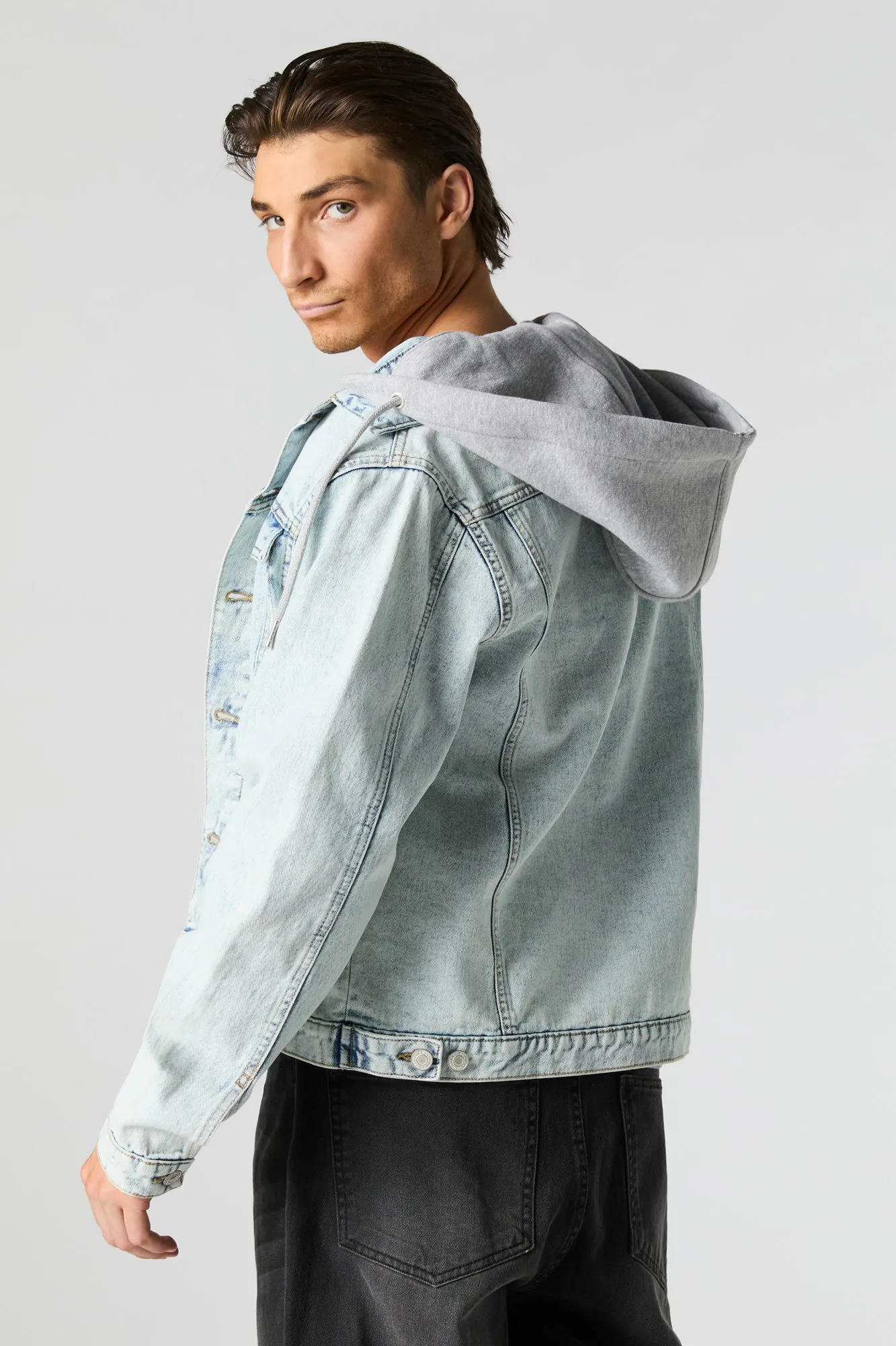 Hooded Denim Jacket sold by Urban Planet product image thumbnail 2