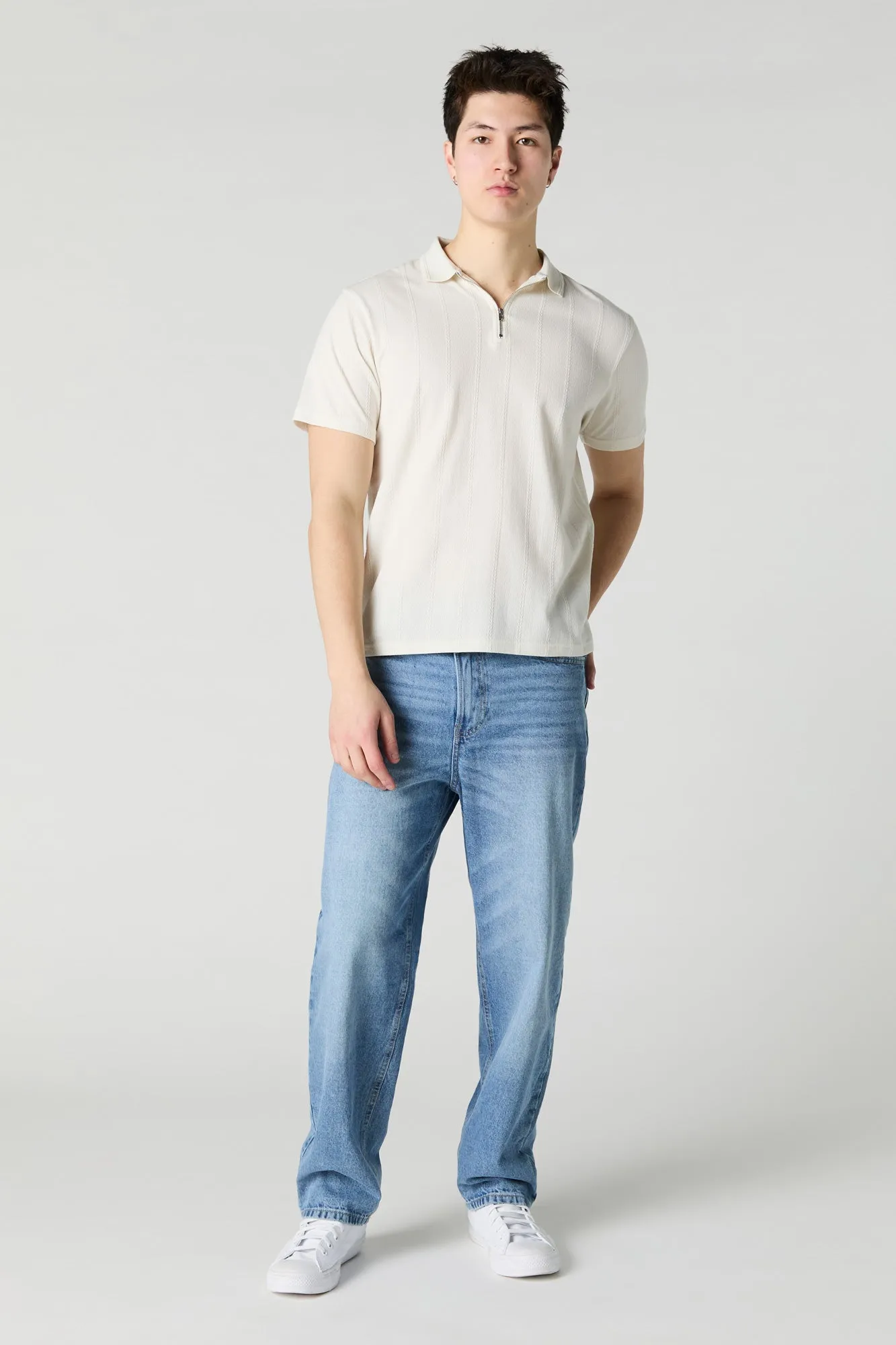 Polo texturé avec fermeture à glissière sold by Urban Planet product image thumbnail 3