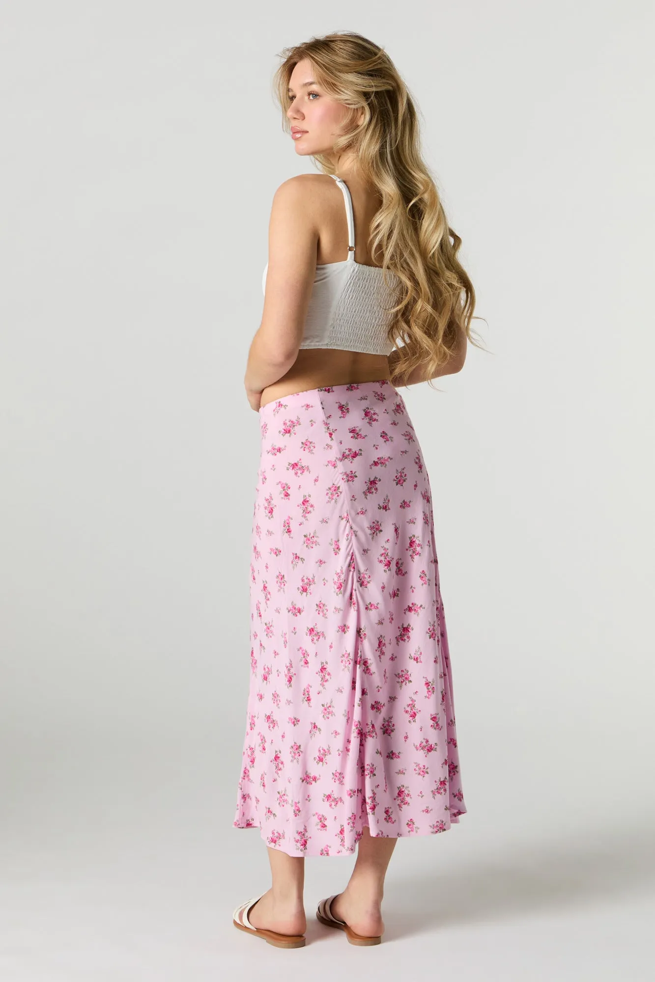 Jupe midi fleurie avec fente sold by Urban Planet product image thumbnail 3