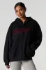 Oversized Embroidered Fleece Zip-Up Hoodie sold by Urban Planet