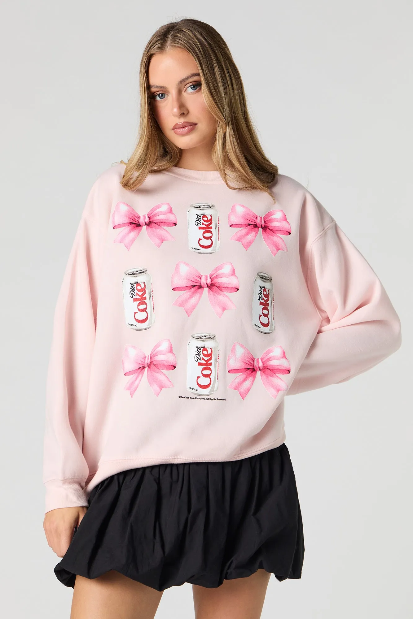 Diet Coke Bow Graphic Fleece Sweatshirt sold by Urban Planet product image thumbnail 4