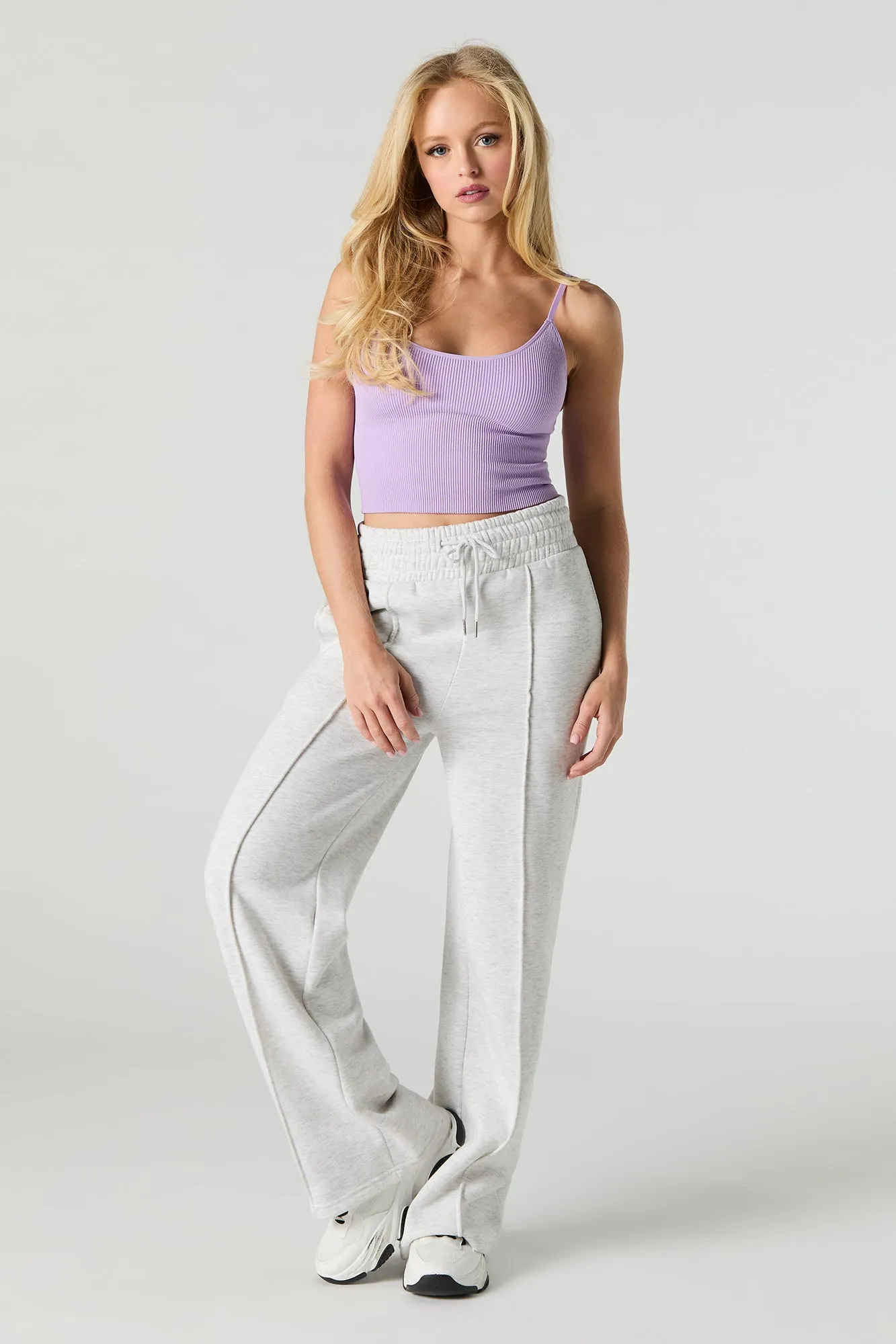 Seamless Ribbed Scoop Neck Cami with Built-In Cups sold by Urban Planet product image thumbnail 3