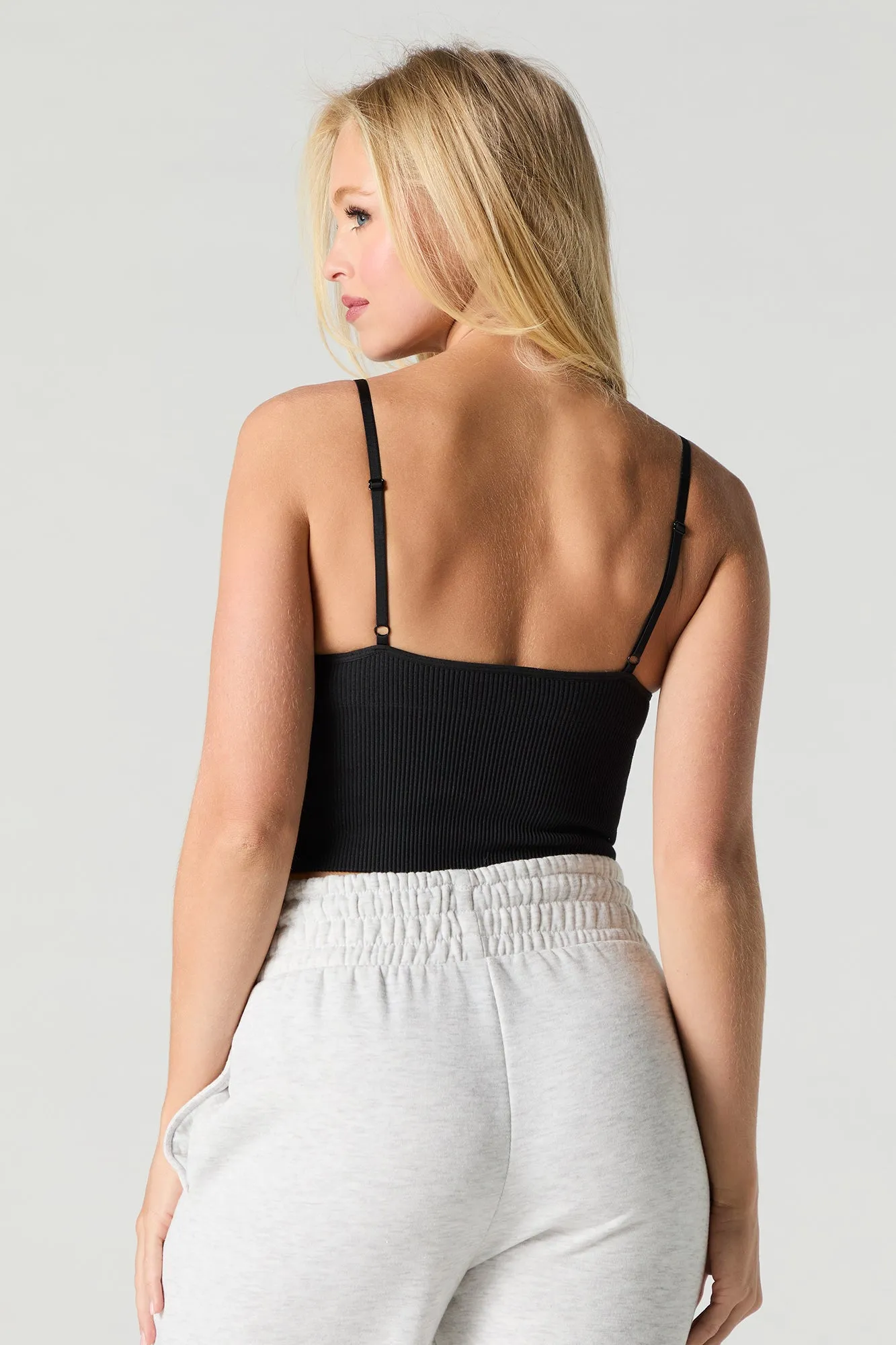 Camisole côtelée sans couture à encolure dégagée avec bonnets intégrés sold by Urban Planet product image thumbnail 5