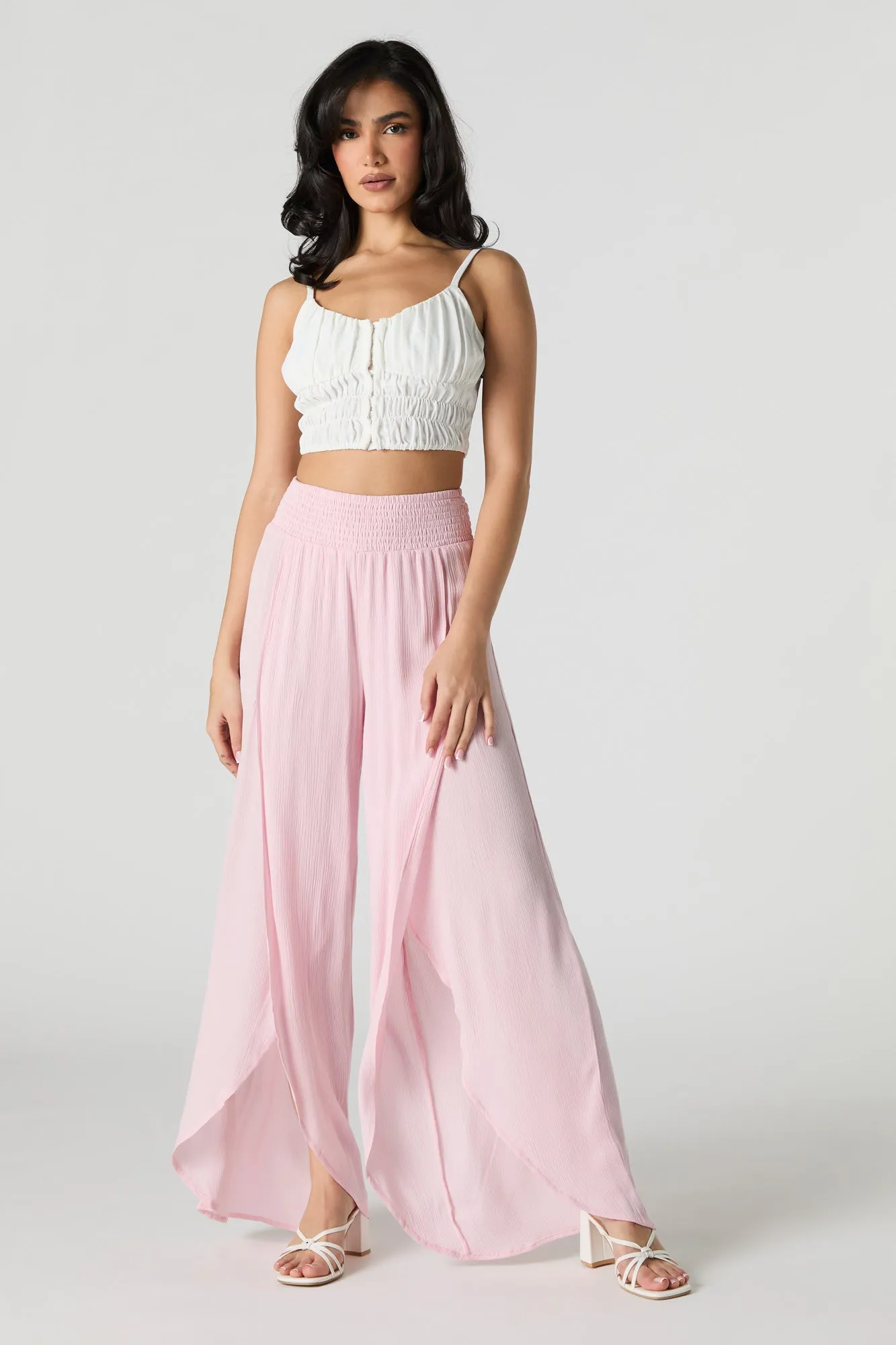 Flowy Slit Wide Leg Pant sold by Urban Planet